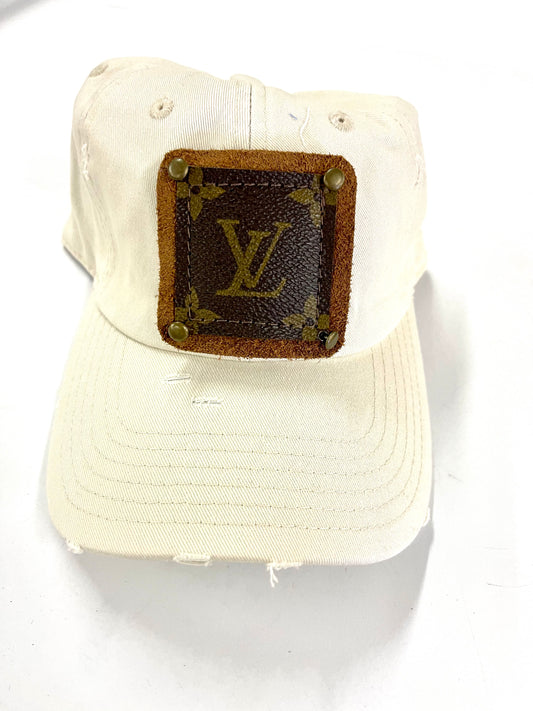 GG23- Khaki Distressed Dad Hat Brown/Antique - Patches Of Upcycling