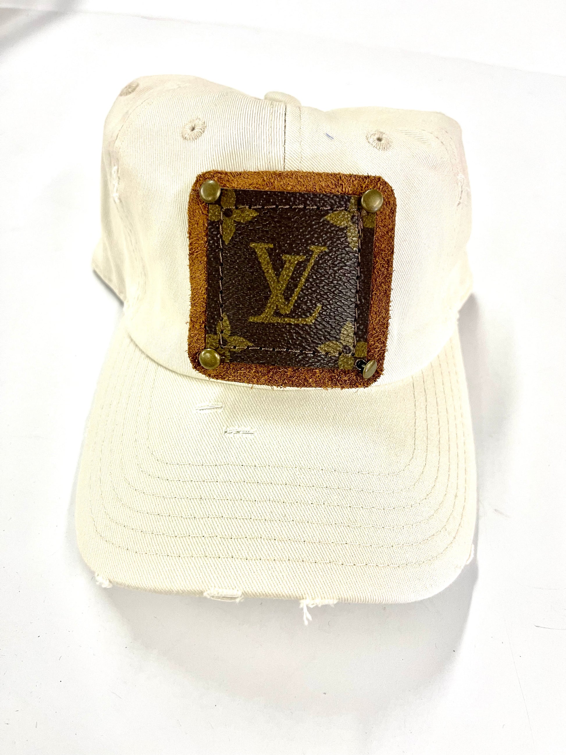 GG23- Khaki Distressed Dad Hat Brown/Antique - Patches Of Upcycling