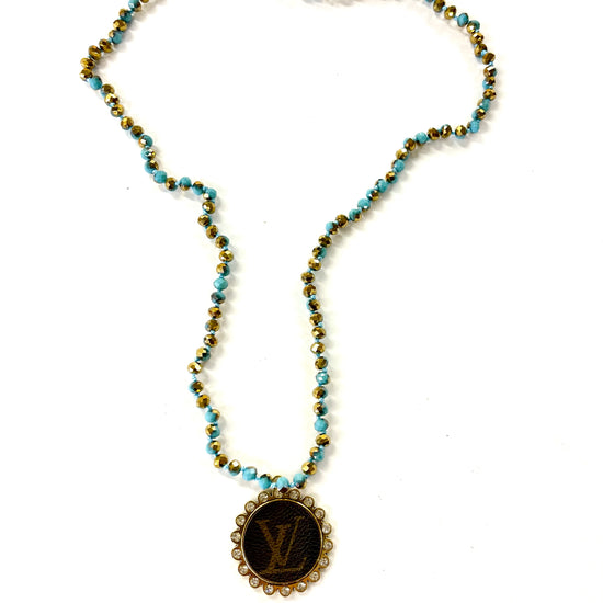 Turquoise Sea 17” necklace - Patches Of Upcycling