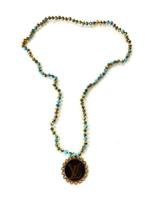 Turquoise Sea 17” necklace - Patches Of Upcycling
