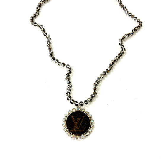 Charcoal 17” necklace - Patches Of Upcycling