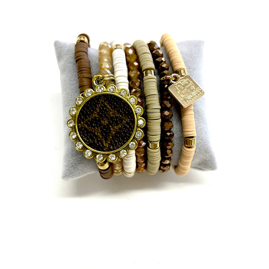 Destiny-Stacked Bracelet set- Gold Clear - Patches Of Upcycling