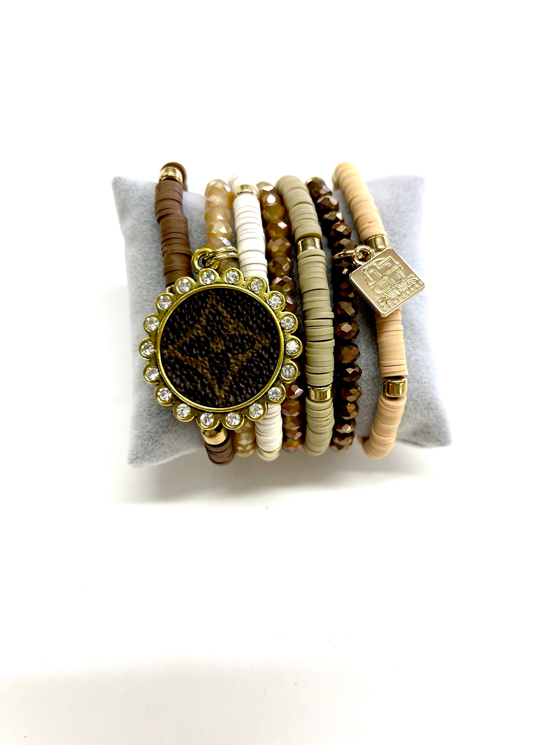 Destiny-Stacked Bracelet set- Gold Clear - Patches Of Upcycling