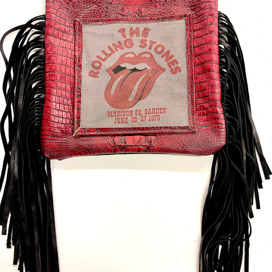 Upcycled Concert T-shirt Crossbody Rolling Stones - Patches Of Upcycling