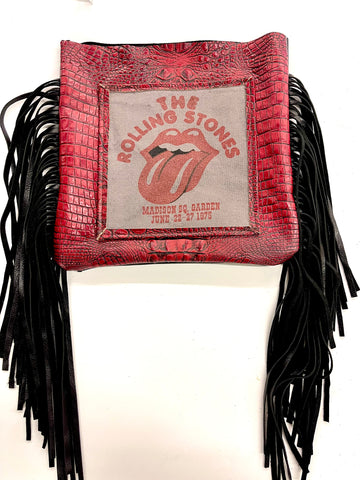 Upcycled Concert T-shirt Crossbody Rolling Stones