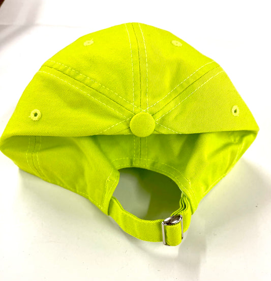 LL24 Neon Lime Dad Hat Brown/Antique