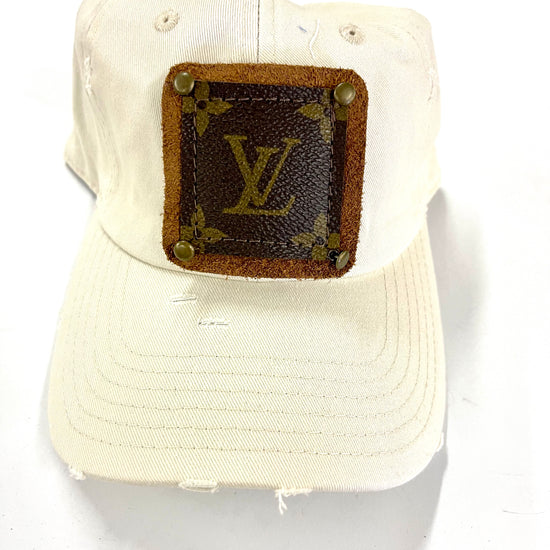 GG23- Khaki Distressed Dad Hat Brown/Antique - Patches Of Upcycling