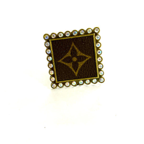 Square Bling Flourish Ring - Patches Of Upcycling