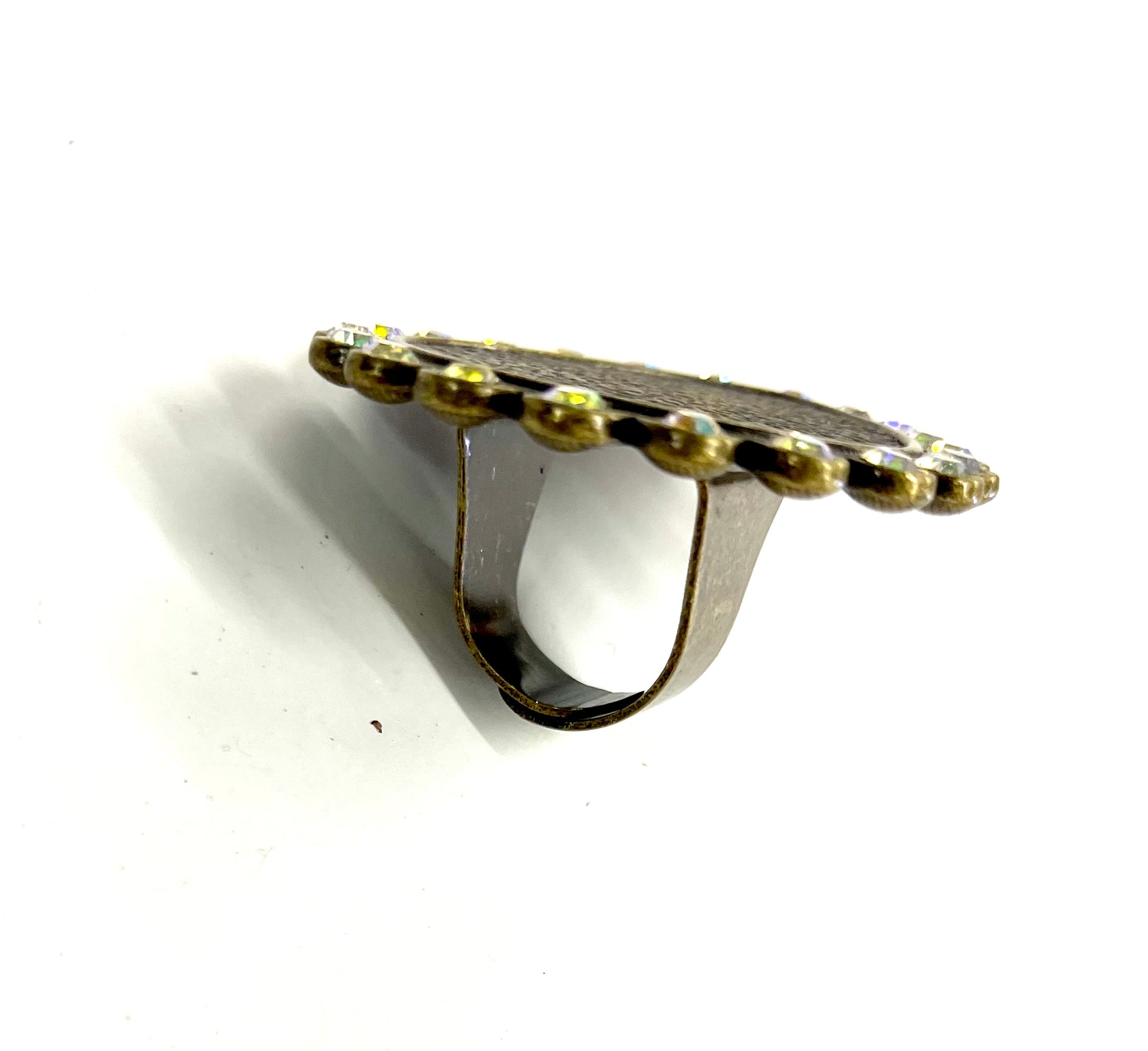 Upside down Teardrop Bling LV Ring - Patches Of Upcycling