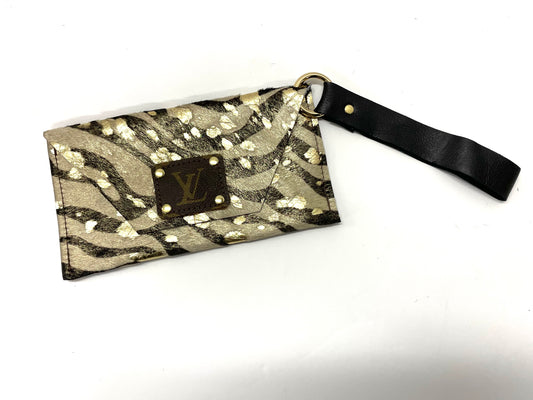 Zebra Acid Gold HOH Petite Snap Wristlet - Patches Of Upcycling