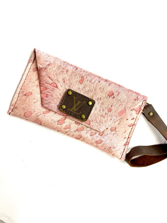HOH pink Acid Pink Petite Snap Wristlet - Patches Of Upcycling