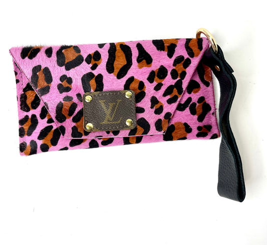 Pink Leopard HOH - Petite Snap Wristlet - Patches Of Upcycling