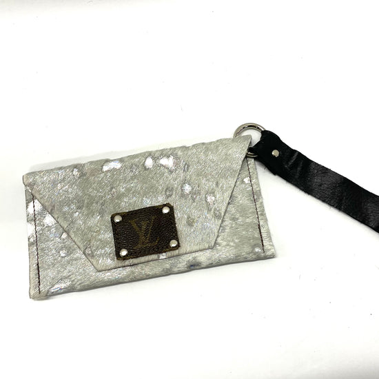 White Acid Silver HOH Petite Snap Wristlet - Patches Of Upcycling