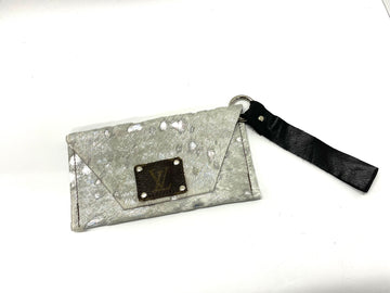 White Acid Silver HOH Petite Snap Wristlet - Patches Of Upcycling