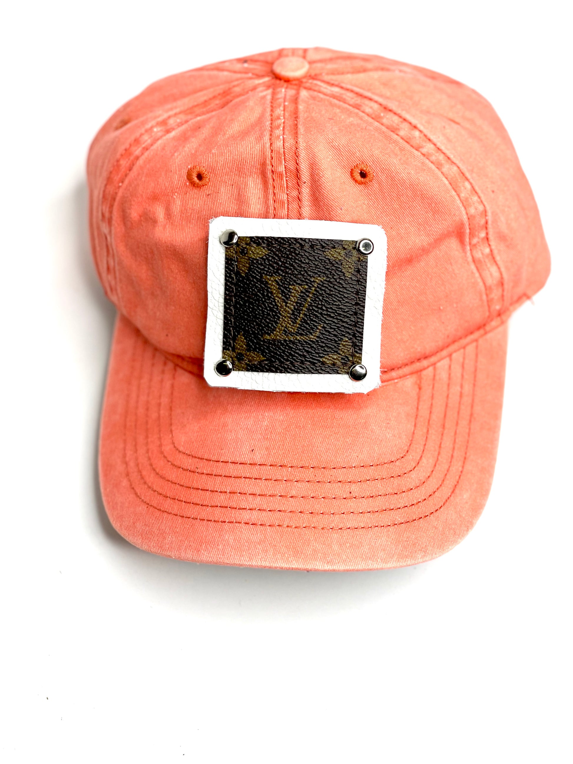 LL5 - Coral Dad Hat White/Silver - Patches Of Upcycling