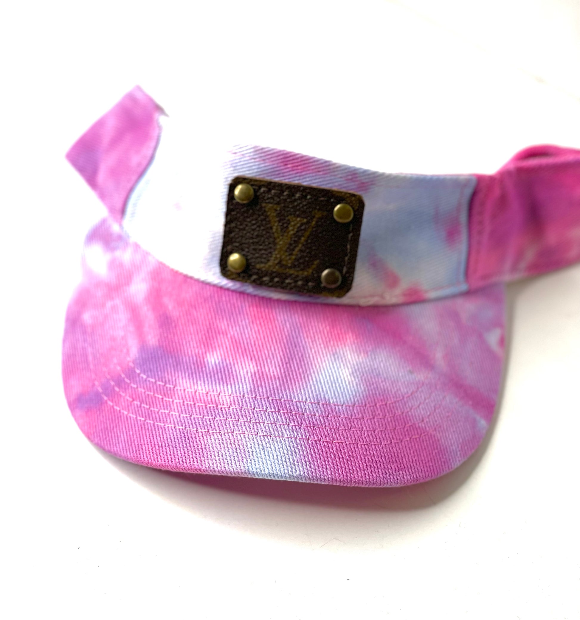ZZ16 - Tye Dye Pink Visor Antique Hardware - Patches Of Upcycling
