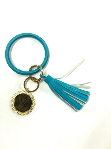 O Ring Keychain in turquoise - Patches Of Upcycling