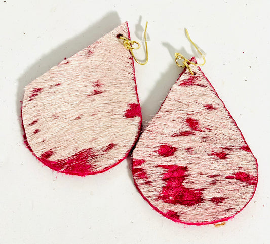 Teardrop leather earrings - Patches Of Upcycling