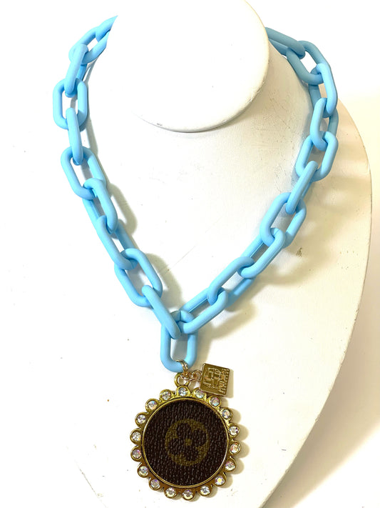 Chain necklace blue - Patches Of Upcycling