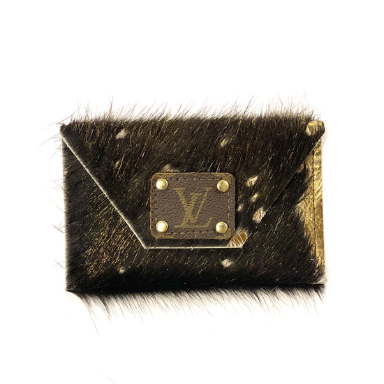 Black with gold acid wash HOH-Large Card Holder - Patches Of Upcycling