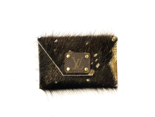 Black with gold acid wash HOH-Large Card Holder - Patches Of Upcycling