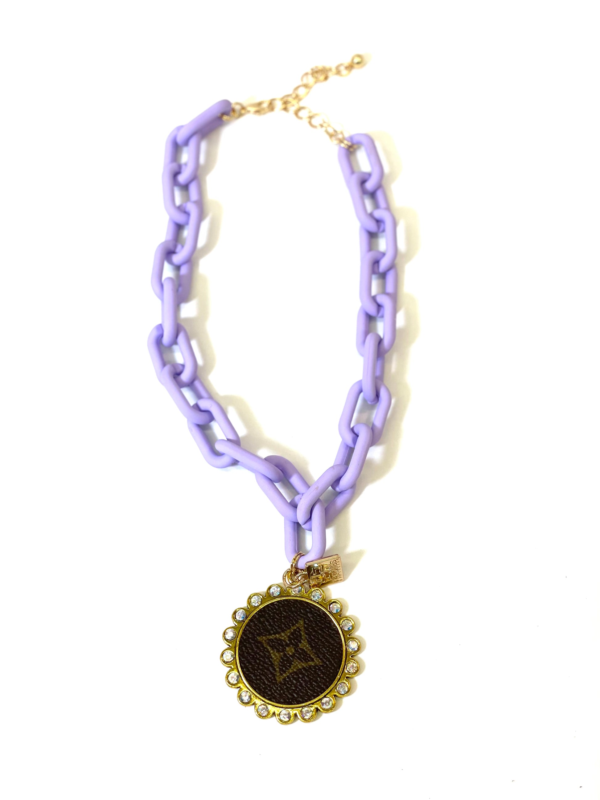 Chain necklace light purple - Patches Of Upcycling
