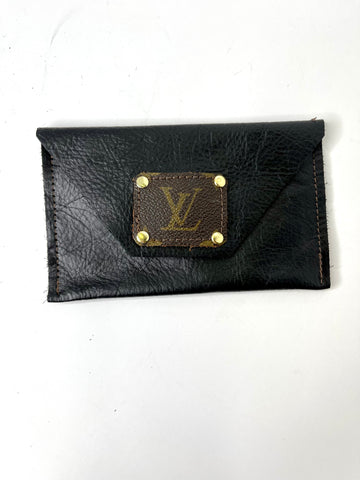 Smooth Black - Large Card Holder - Patches Of Upcycling
