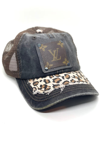 M3 - Reese Black Leopard Hat Black/Black - Patches Of Upcycling