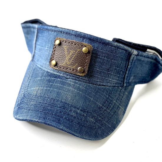 ZZ8 - Faded Blue Jean Visor Antique Hardware - Patches Of Upcycling