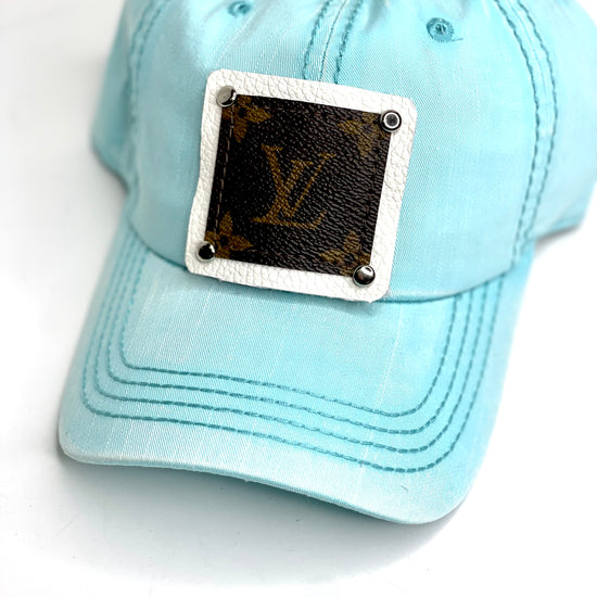 NN1 -Sky Blue Faded Seamed Baseball Hat White/Silver - Patches Of Upcycling
