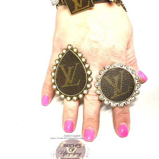 Teardrop Bling LV Ring - Patches Of Upcycling