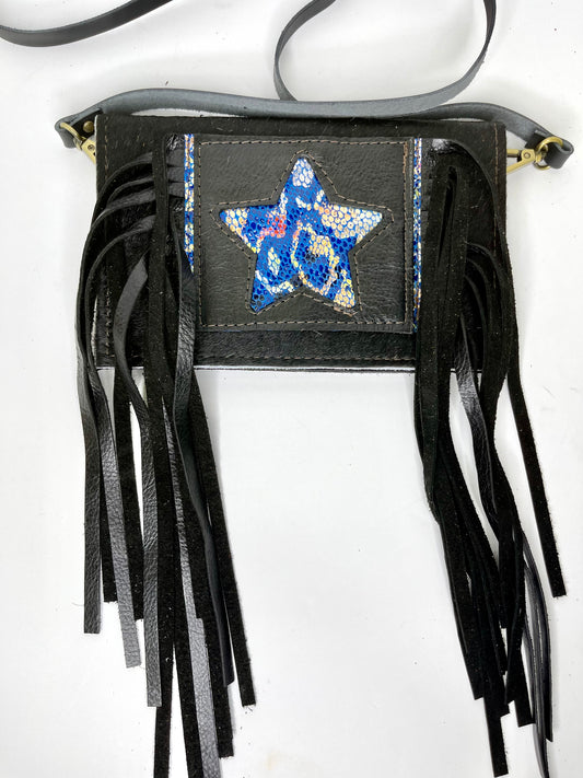 Small Crossbody eagle star black - Patches Of Upcycling