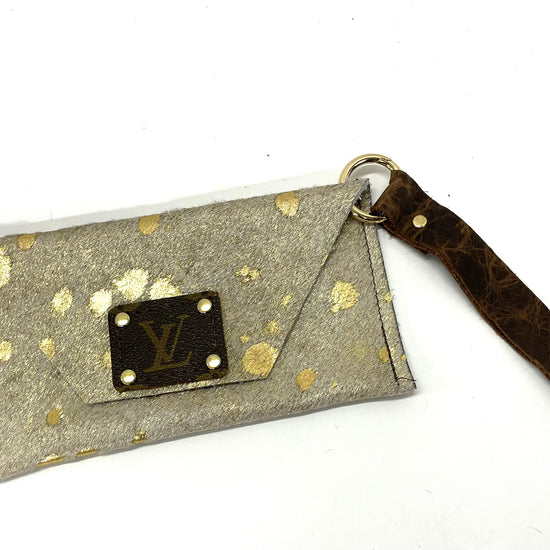 HOH Acid Washed Petite Snap Wristlet - Patches Of Upcycling
