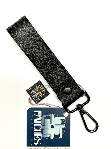 Mens Thick Keyfob Ebony with Black Swivel Clip - Patches Of Upcycling