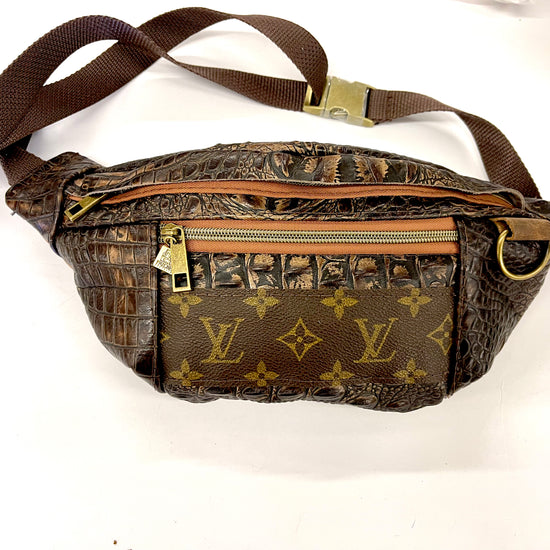 Bum Bag Strip or PATCH LV Embossed Leather Colors - Patches Of Upcycling
