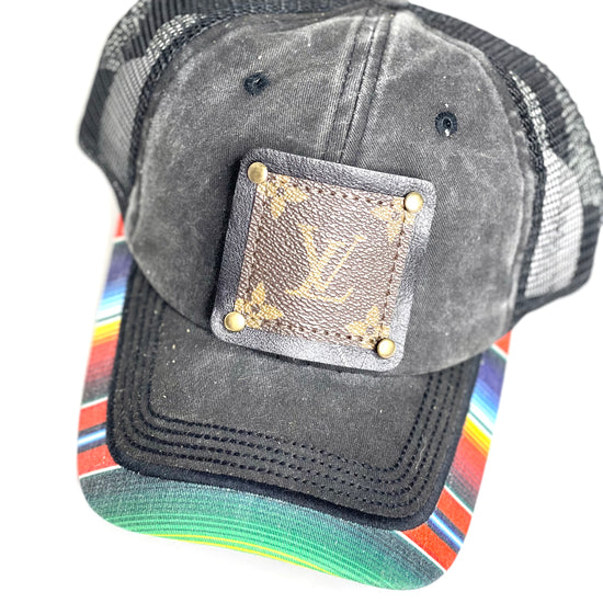 WW4 - Serape Outer Brim Hat, Black/Antique - Patches Of Upcycling