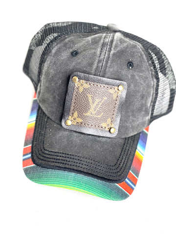 WW4 - Serape Outer Brim Hat, Black/Antique - Patches Of Upcycling