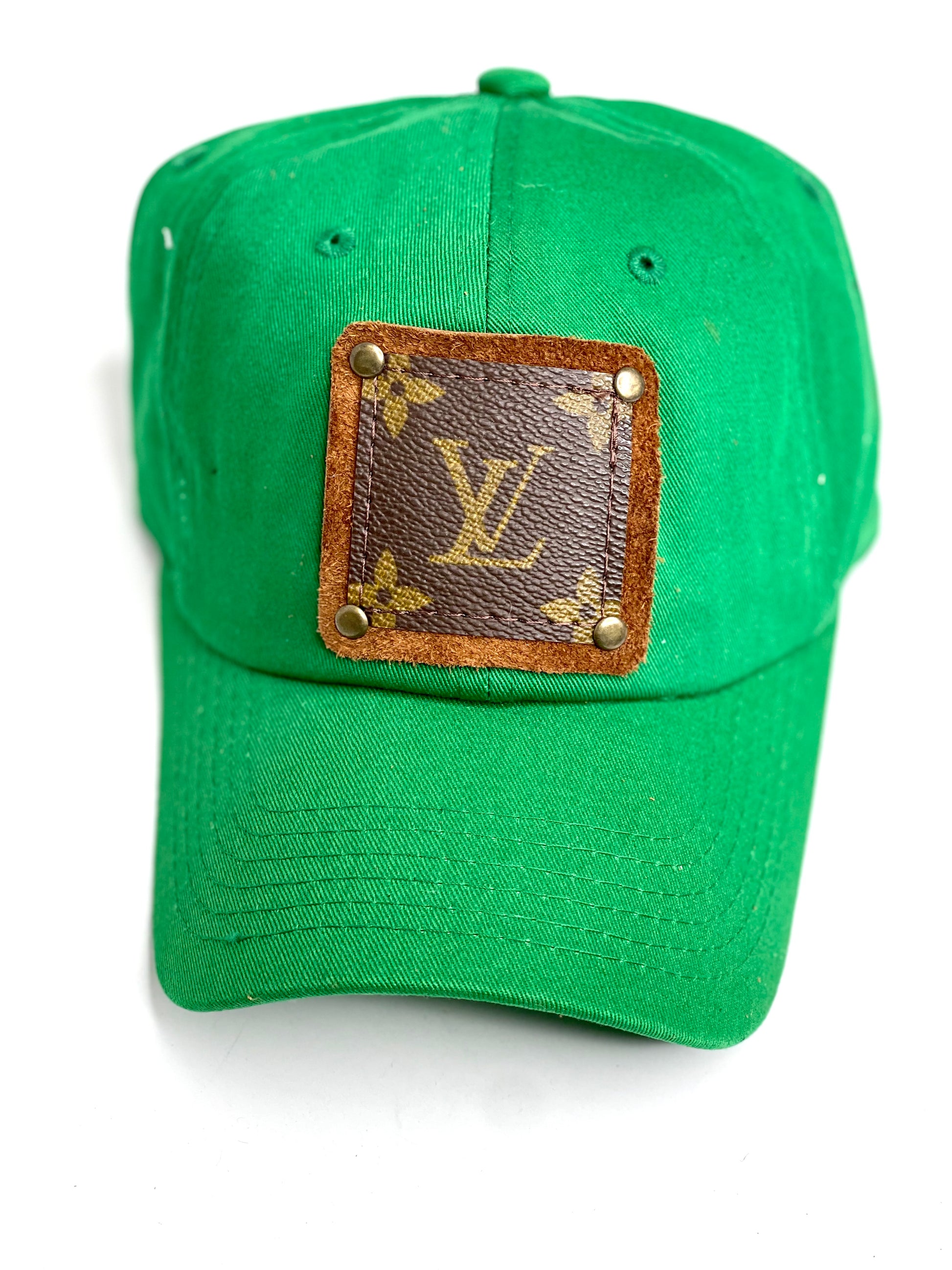 LL8 - Emerald Green Dad Hat Brown/Antique - Patches Of Upcycling