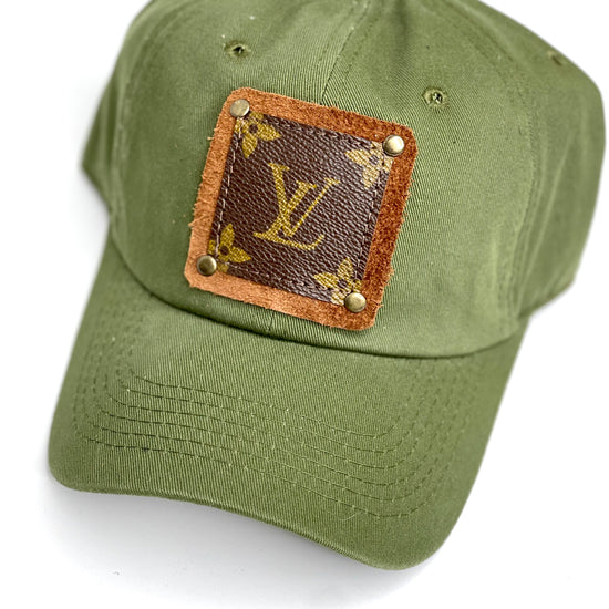 LL7 - Pea Green Dad Hat Brown/Antique - Patches Of Upcycling