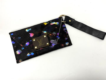 Black Acid Rainbow HOH Petite Snap Wristlet - Patches Of Upcycling