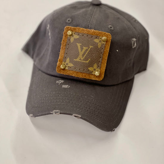 LL New hats - Charcoal Dad Hat, Brown/Antique - Patches Of Upcycling