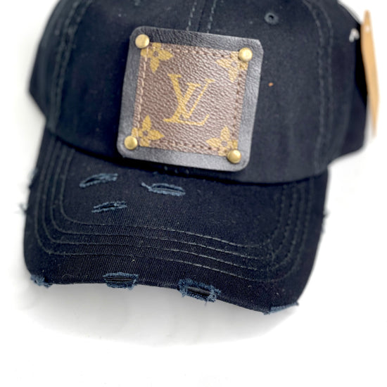 GG10 - Black Distressed Dad Hat Black/Antique - Patches Of Upcycling