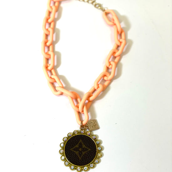 Chain necklace orange - Patches Of Upcycling