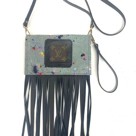 Small Crossbody in rainbow acid wash - Patches Of Upcycling