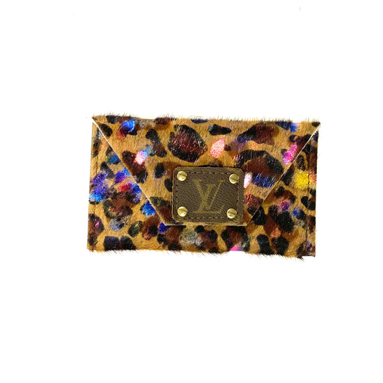 Leopard with rainbow acid wash HOH-Large Card Holder - Patches Of Upcycling
