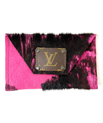 Black Acid Pink HOH - Large Card Holder- Black - Patches Of Upcycling