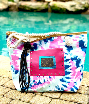 Beach tote in tie-dye - Patches Of Upcycling