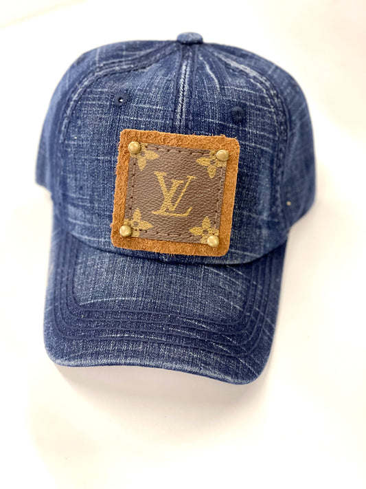 LL New hats - Jean Dad Hat, Brown/Antique - Patches Of Upcycling