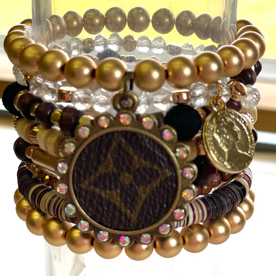 Egyptian - Stacked bracelet Gold Clear - Patches Of Upcycling
