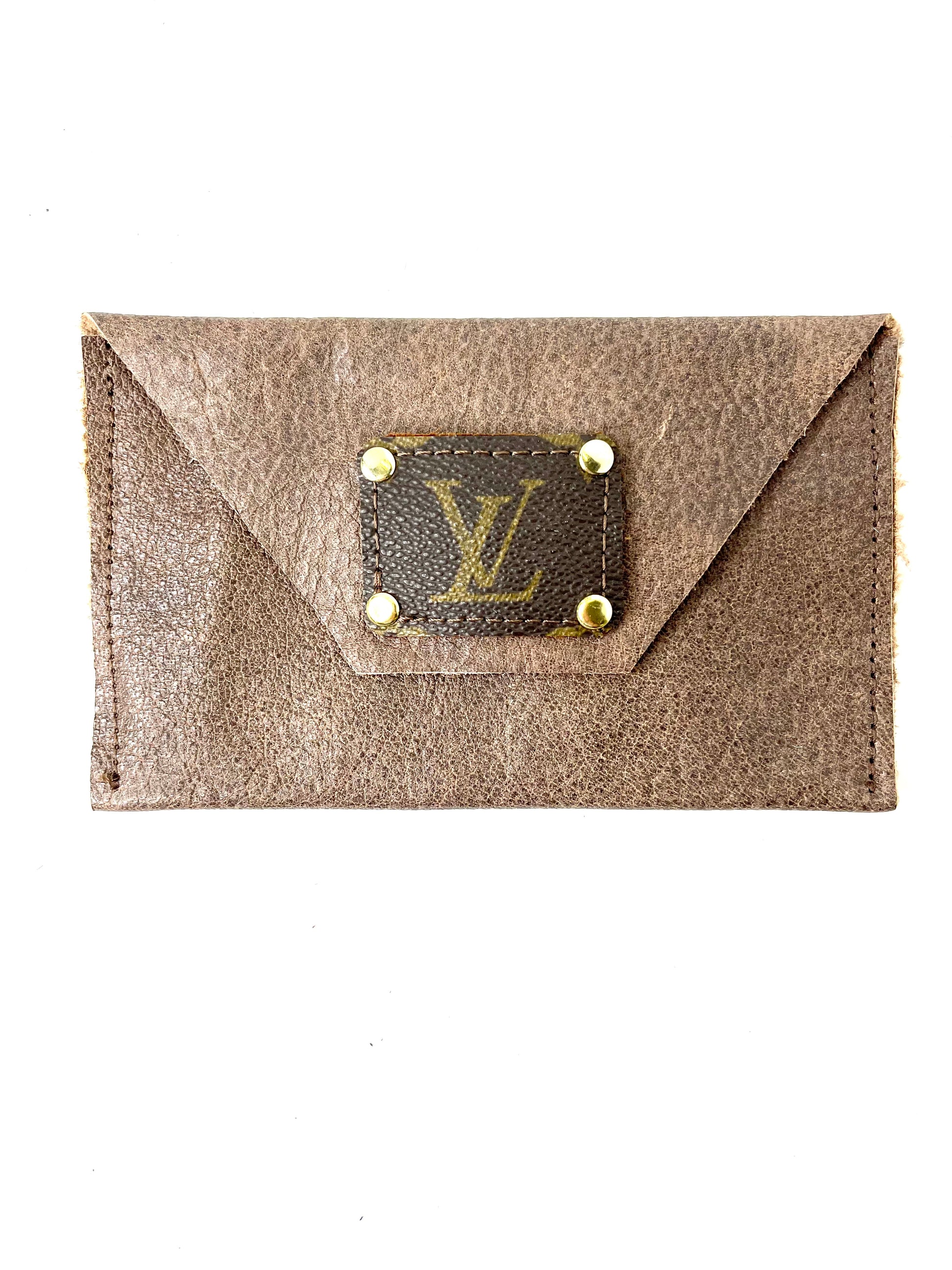 Smooth Sand Brown - Large Card Holder - Patches Of Upcycling